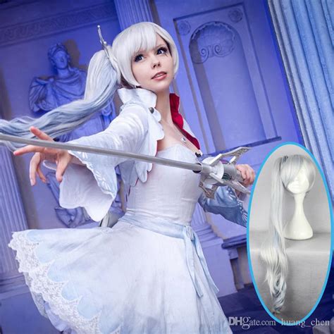 Coser 90cm Long Ohs Rwby White Rwby Weiss Schnee White Cosplay Wig Anime Costume Party Wig From