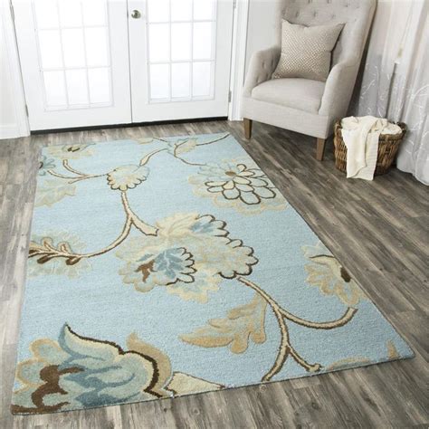 We do our best to provide you with an exact measurement, but please be advised that some variation exists. Blue Floral Wool Rug | Pier 1 in 2020 | Floral area rugs ...