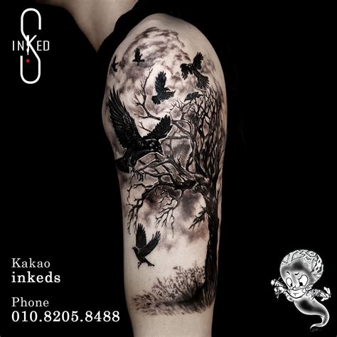Black Crow Black And Grey Tattoo By Dx2 Tattooer Of Inkeds Tattoo Shop