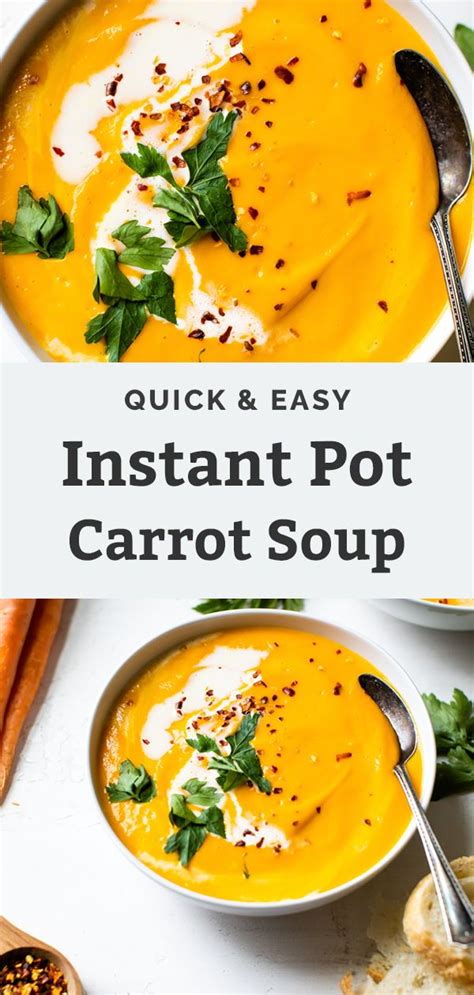 Instant Pot Carrot Soup Recipe Recipes Soup Recipes Carrot Soup