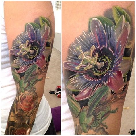 Passion Flower Added To A Floral Sleeve In Progress By Phil Garcia On Mrs Garcia Body Art