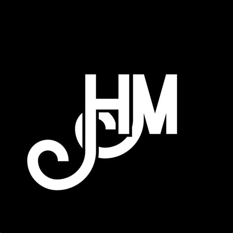 Diseño De Logotipo De Letra Hm Sobre Fondo Negro Concepto De Logotipo De Letra De Iniciales