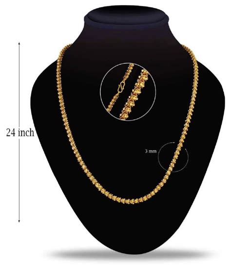 22kt Gold Plated Neck Chain For Men And Women Daily Wear With Exclusive