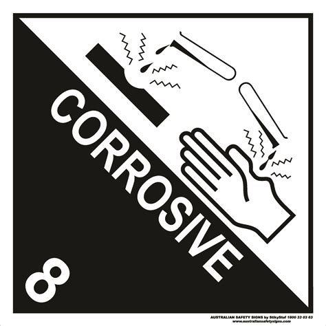 CLASS 8 CORROSIVE Buy Now Discount Safety Signs Australia