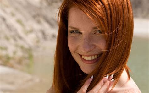 Women Redhead Freckles Women Outdoors Face Wallpaper Coolwallpapers Me