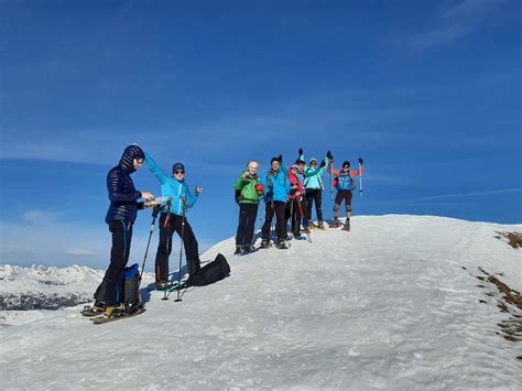 Rückblick Schneeschuhwanderung auf Flatschspitze Sektion Brixen