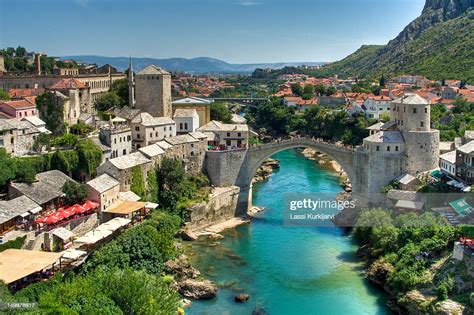 River Neretva And City Of Mostar High Res Stock Photo Getty Images