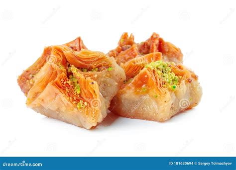 Turkish Ramadan Dessert Baklava Isolated On White Stock Photo Image