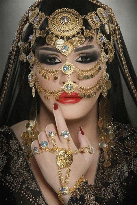womanshining1212 photo face jewellery arab beauty beautiful mask