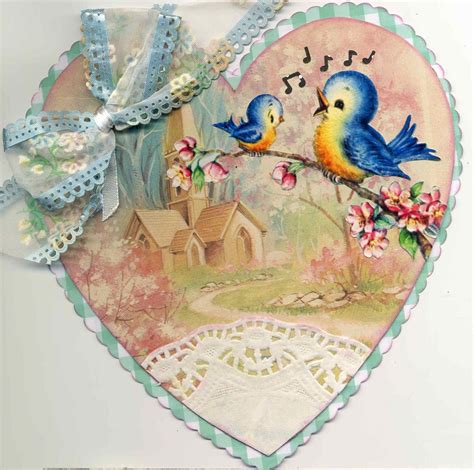 Little Birdies Singing Vintage Valentine Cards My Funny Valentine
