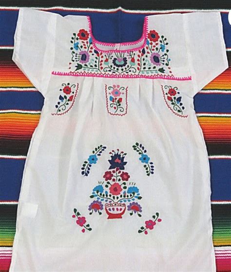 girls mexican dress hand embroidered mexican dress tehuacan etsy