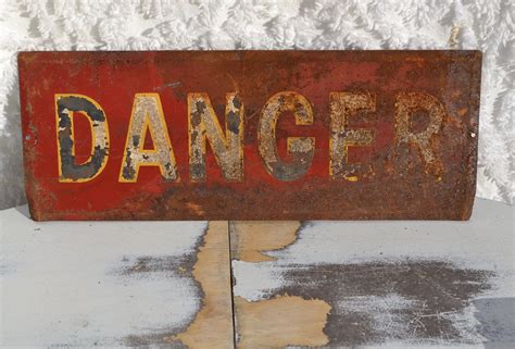 Retro Danger Metal Sign 1950s Metal Sign Vintage Warning Sign
