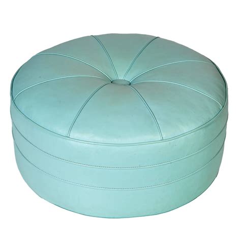 1960s Turquoise Over Sized Round Pouf Ottoman For Sale At 1stdibs