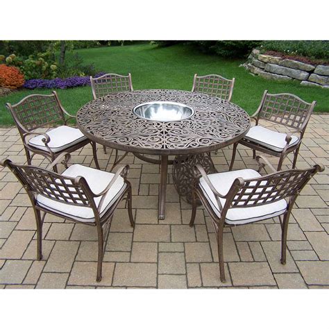 Owensmouth outdoor 5 piece wicker dining set with teak finished round acacia wood table and cushions, multibrown, light brown walmart usa on sale for $726.73 original price $942.86 $ 726.73 $942.86 Oakland Living Mississippi 8PC Round Patio Dining set with ...