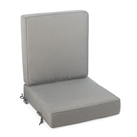 Brown rattan with beige cushions design: Solid Medium Gray Outdoor Patio Chair Deep Seat Cushion ...