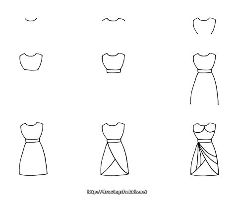 Dress Drawing How To Draw A Dress Step By Step Vlrengbr