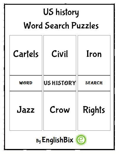 Us History Word Search Puzzles Mini Workbook Englishbix
