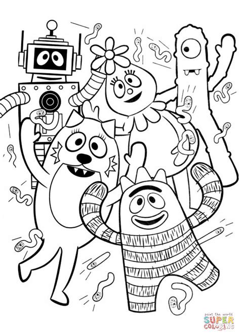 yo gabba gabba coloring pages free coloring pages