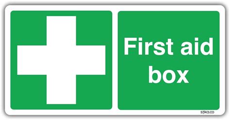 First Aid Box Kit Sign 20x10cm Self Adhesive Vinyl Sticker First Aid