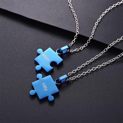 Bulk buy matching couples necklace online from chinese suppliers on dhgate.com. Personalized Free Engraving BFF Puzzle Necklace 2-8 Pieces ...