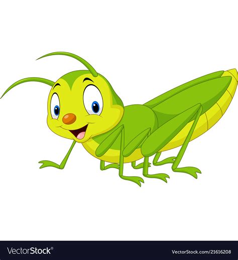 Cartoon Happy Grasshopper Royalty Free Vector Image