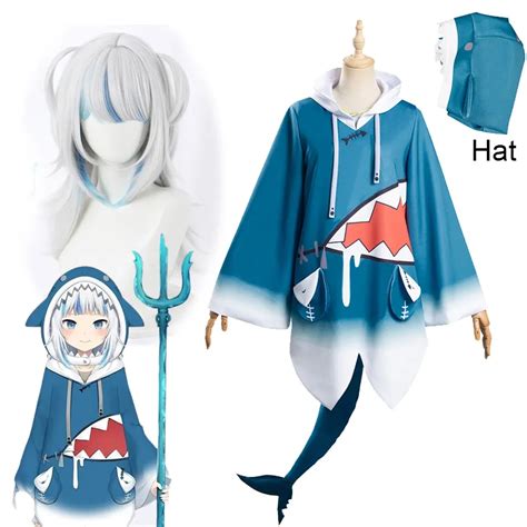 2020 Vtuber Gawr Gura Cosplay Costume Hololive English Shark Suit Gawr