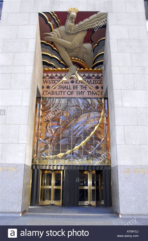 Art Deco Entrance To Rockefeller Center New York City Usa Stock Photo