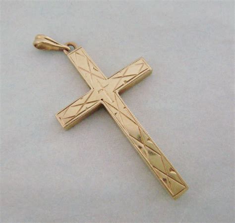 Vintage 14k Gold Cross Pendant Sold On Ruby Lane