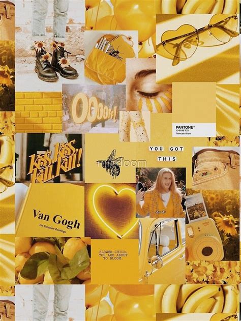 A Collage Of Yellow And White Images With Words Pictures And Other Things