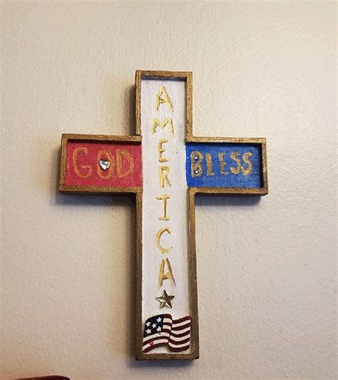 God Bless America Wooden Cross Etsy Wooden Cross God Bless America