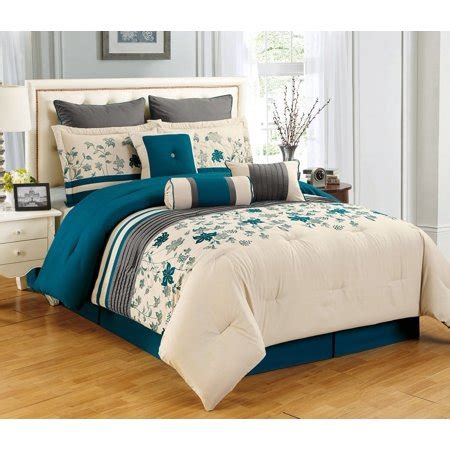 Comforter sizing is not standard; Sameera California King Size 7-Piece Embroidered Comforter ...