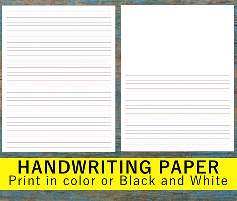 Handwriting Paper Printable Story Writing Paper Printable Etsy