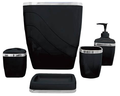 Black Bath Accessory Sets Wenko Diamond Bath Accessories Set Black