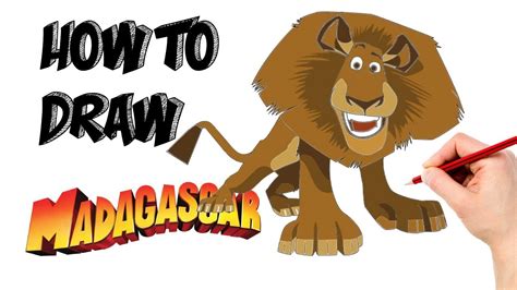 How To Draw Alex Madagascar Cartooning 4 Kids Youtube