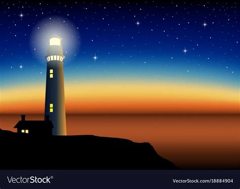 A Lighthouse During Sunset Royalty Free Vector Image