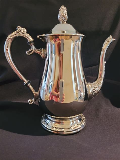 Vintage EP Brass Silver Plated English Tea Coffee Pot Etsy