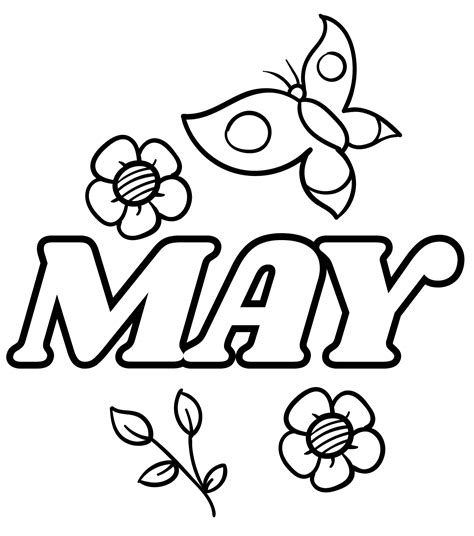 Flores Brillantes En Mayo Para Colorear Mayo Para Colorear Páginas