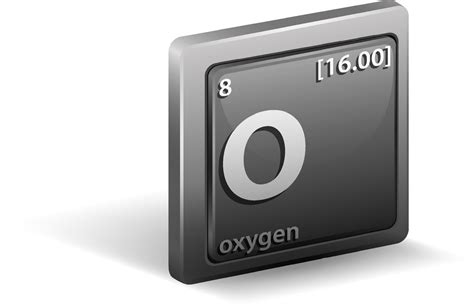 Elemento Químico Oxígeno Símbolo Químico Con Número Atómico Y Masa