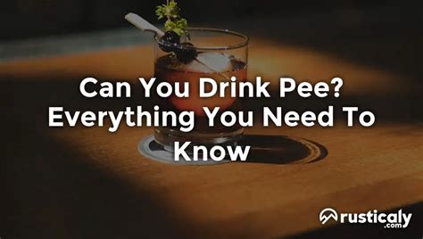can you drink pee everything you need to know