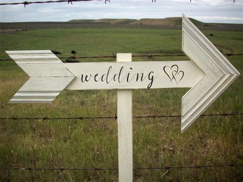 Wedding Arrow Sign Rustic Outdoor Wedding Sign Country Wedding Sign