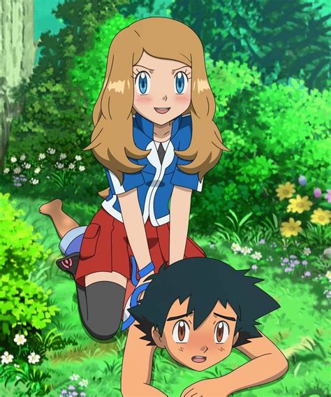 playing in the forest [mirroramourshipping] by jitan7 on deviantart pokemon ash and serena