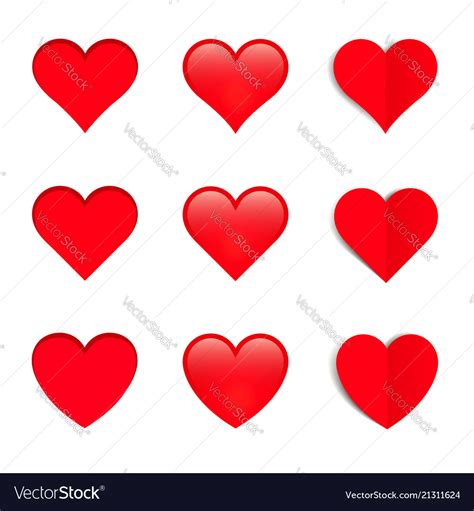 Set Of Different Style Hearts Royalty Free Vector Image