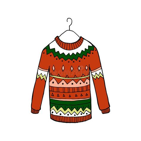 Christmas Red Vector Sweater Stock Vector Illustration Of Print