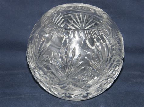 Stunning Lead Crystal Clear Starburst Pineapple Round Bowl Vase Crystal Glassware Lead