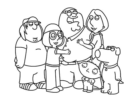 Coloring pages for kids family coloring pages. Family Guy together coloring pages for kids, printable ...