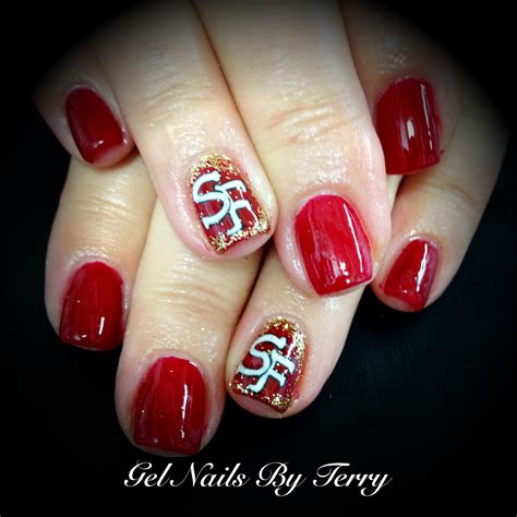 49ers Gel Polish Nails Done By Terry I Love Nails How To Do Nails