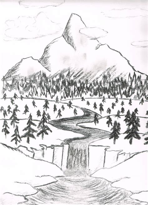 Landscape Charcoal Drawing At Getdrawings Free Download