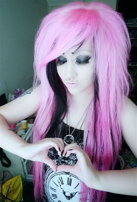 Pink Emo Scene Hair Girl