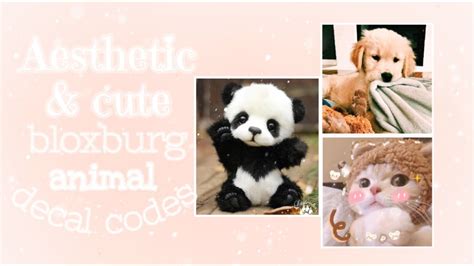 Aesthetic And Cute Animal Decalscodes Roblox Bloxburg Youtube