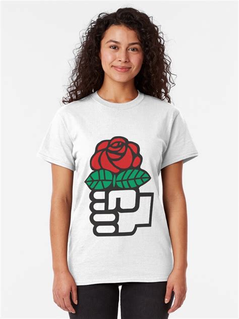 Socialism The Fist And Red Rose Symbol T Shirt By Martstore Redbubble